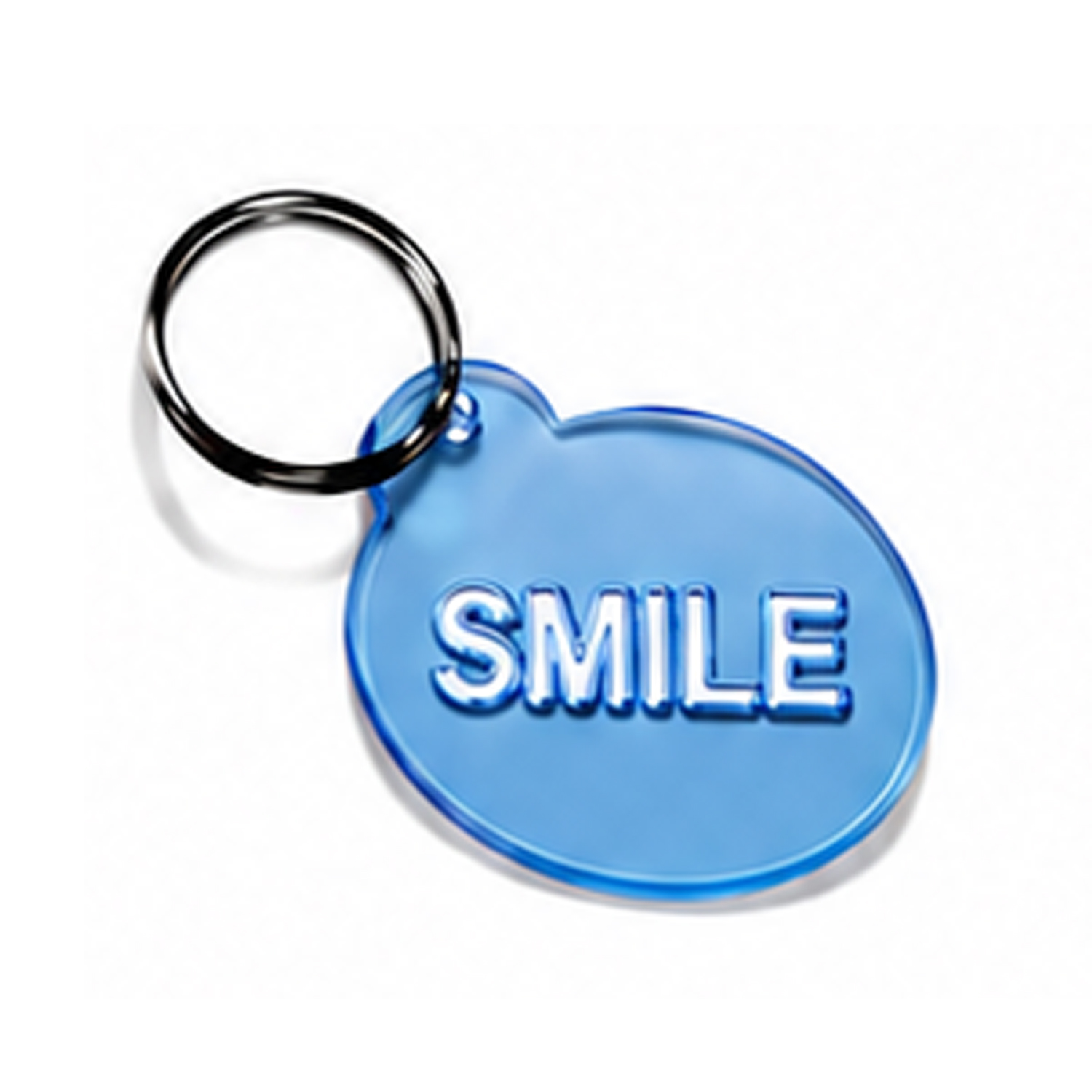 Schlüsselanhänger SMILE Neon blau 
