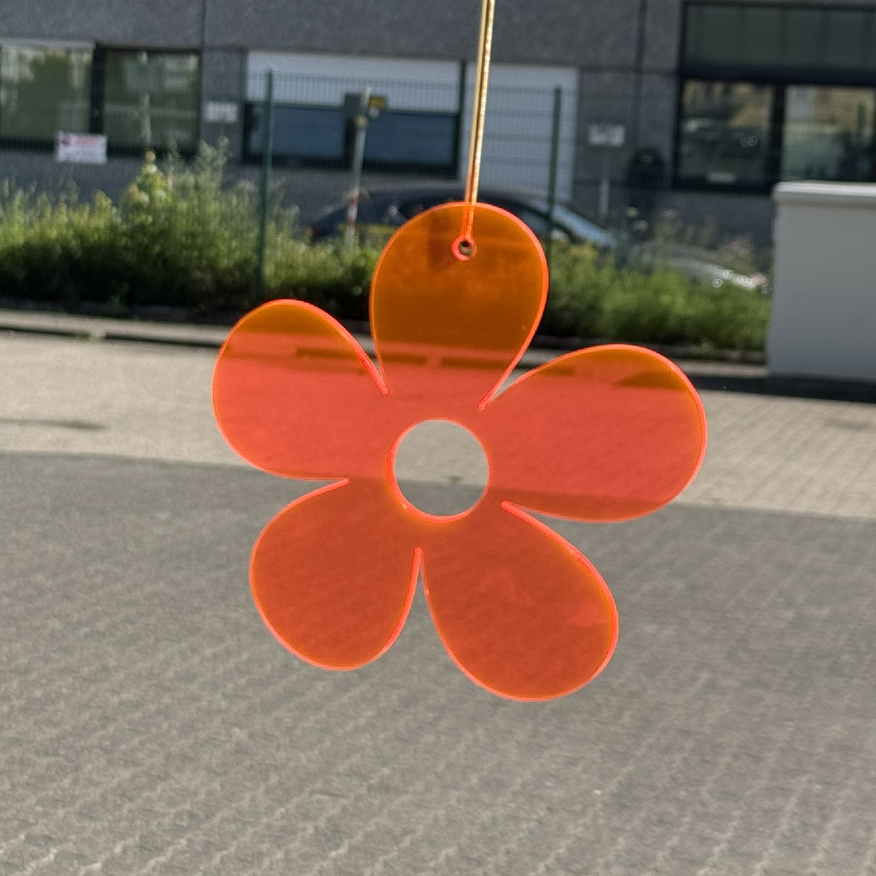Acryl Blume klein Neon orange
