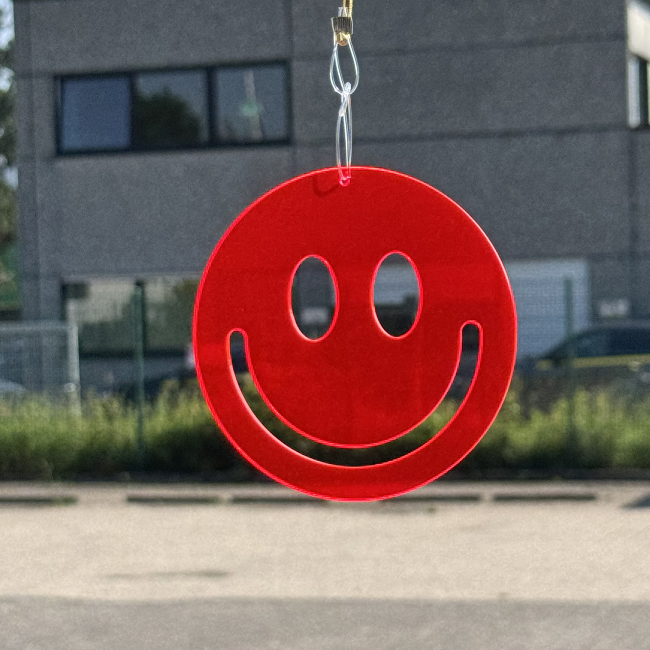 Acryl Smiley klein Neon rot 