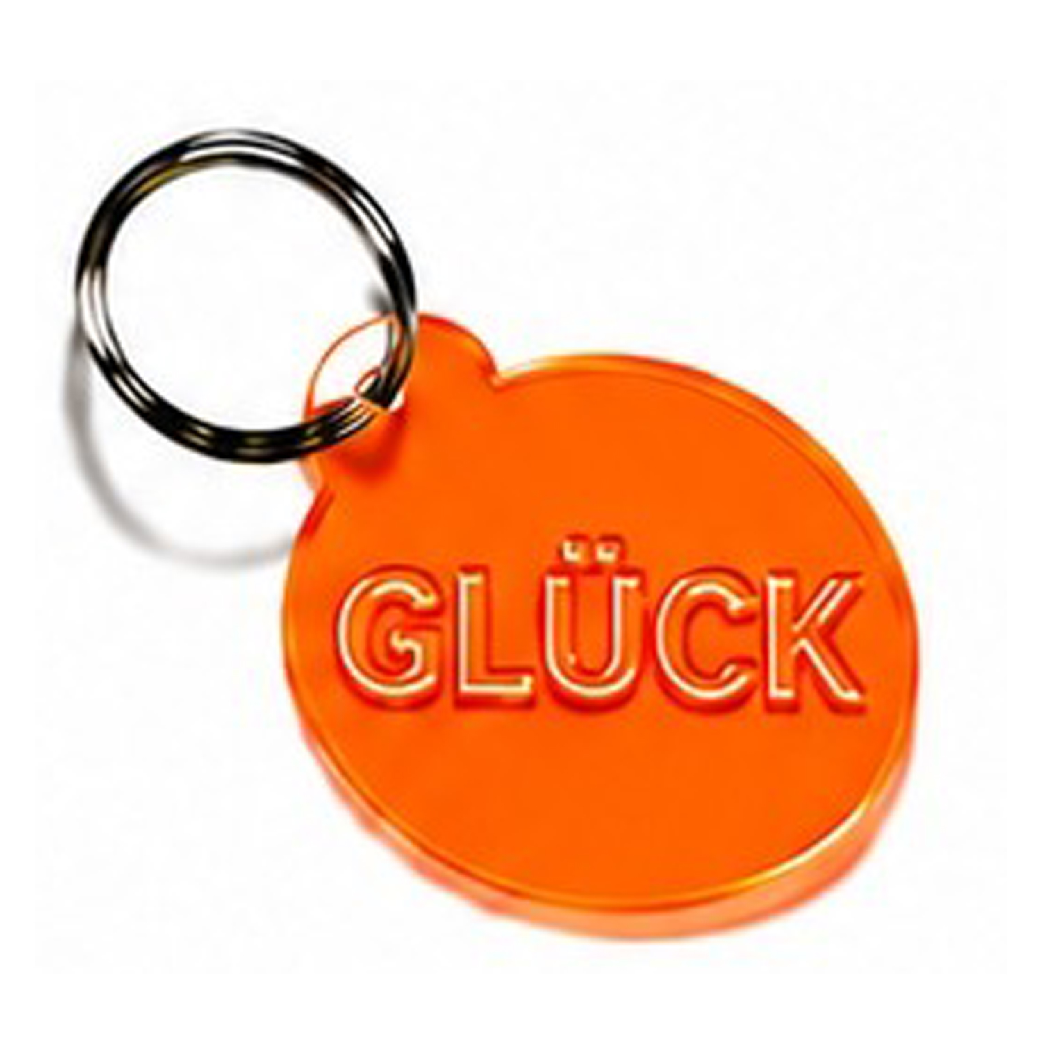 Schlüsselanhänger GLÜCK Neon orange