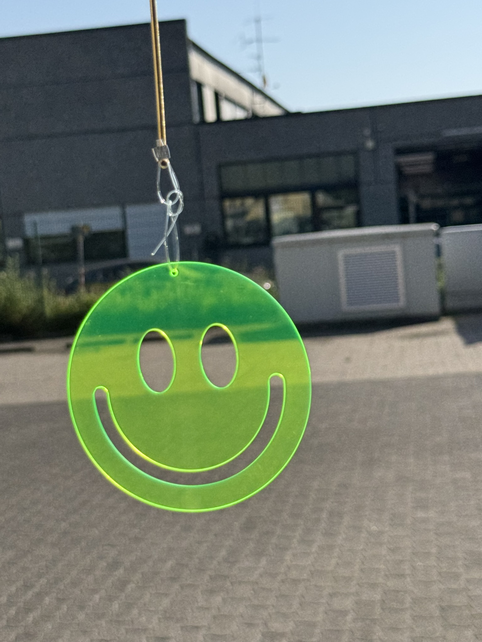 Acryl Smiley klein Neon gelb