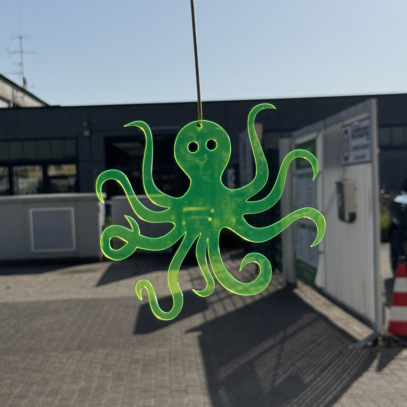 Acryl Krake Neon gelb