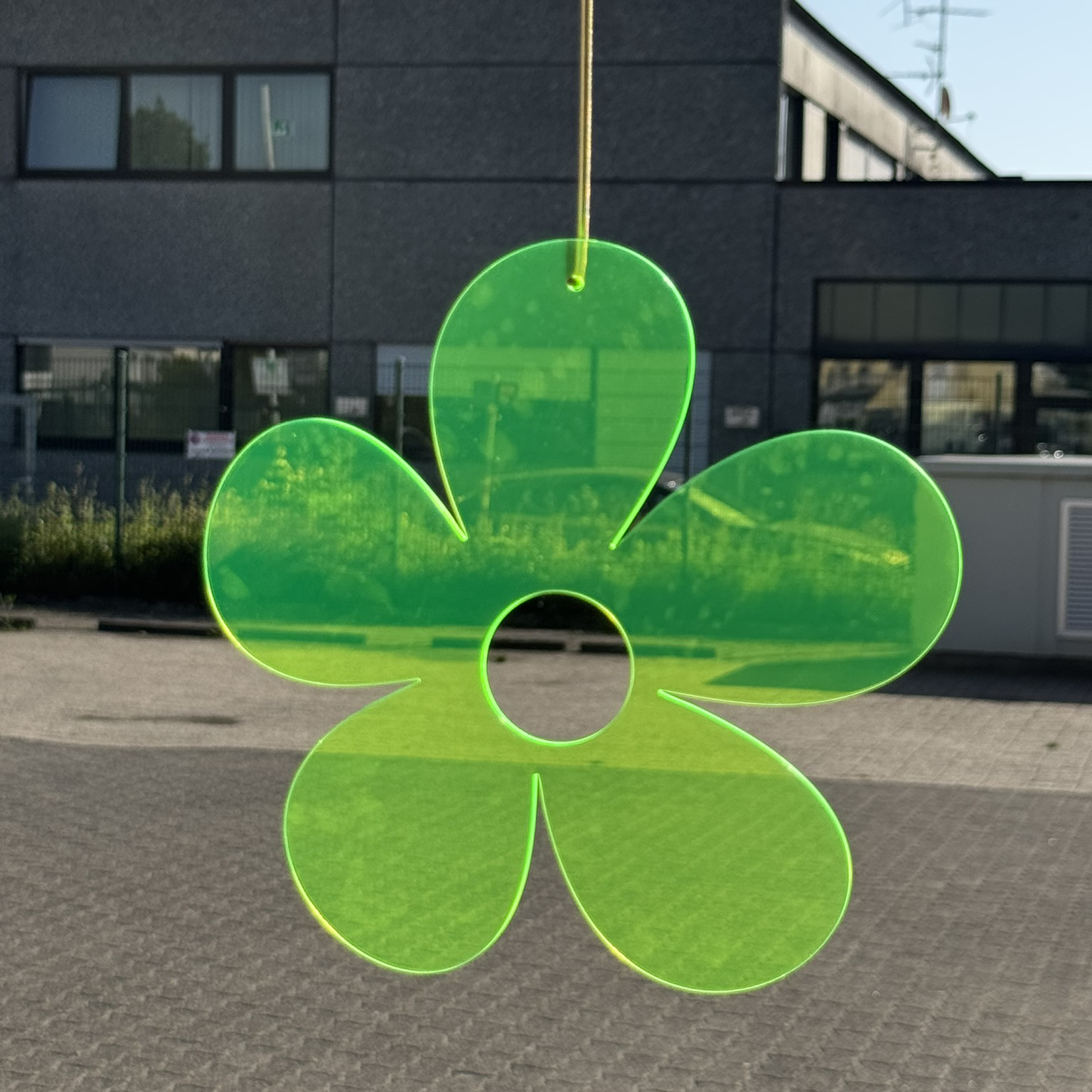 Acryl Blume groß Neon gelb 