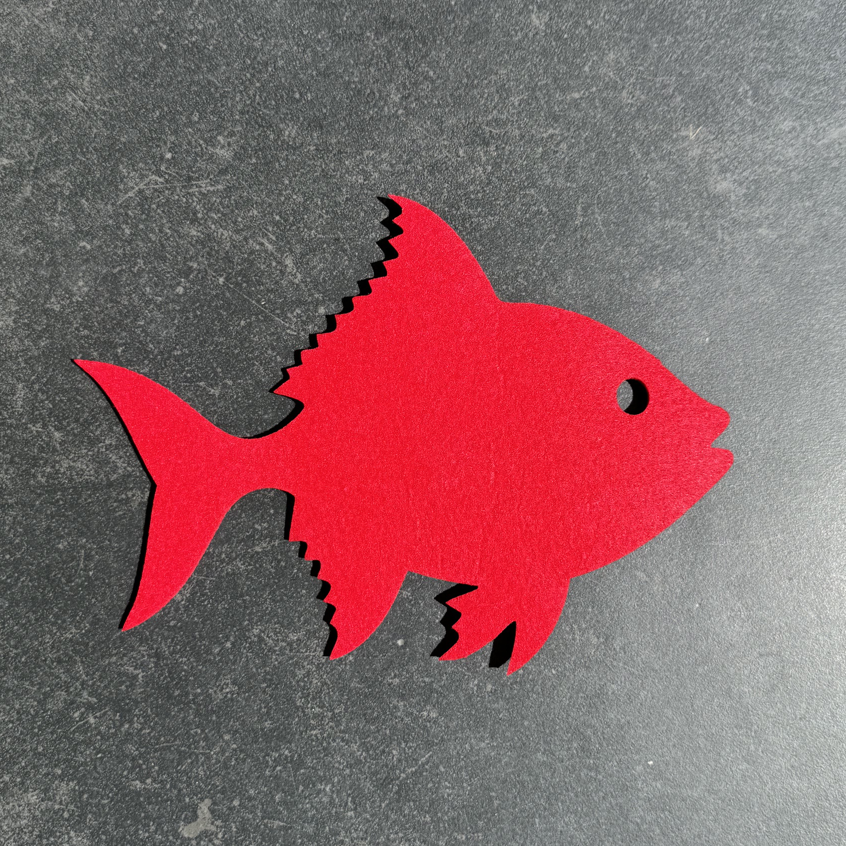 Filz Untersetzer FISCH rot