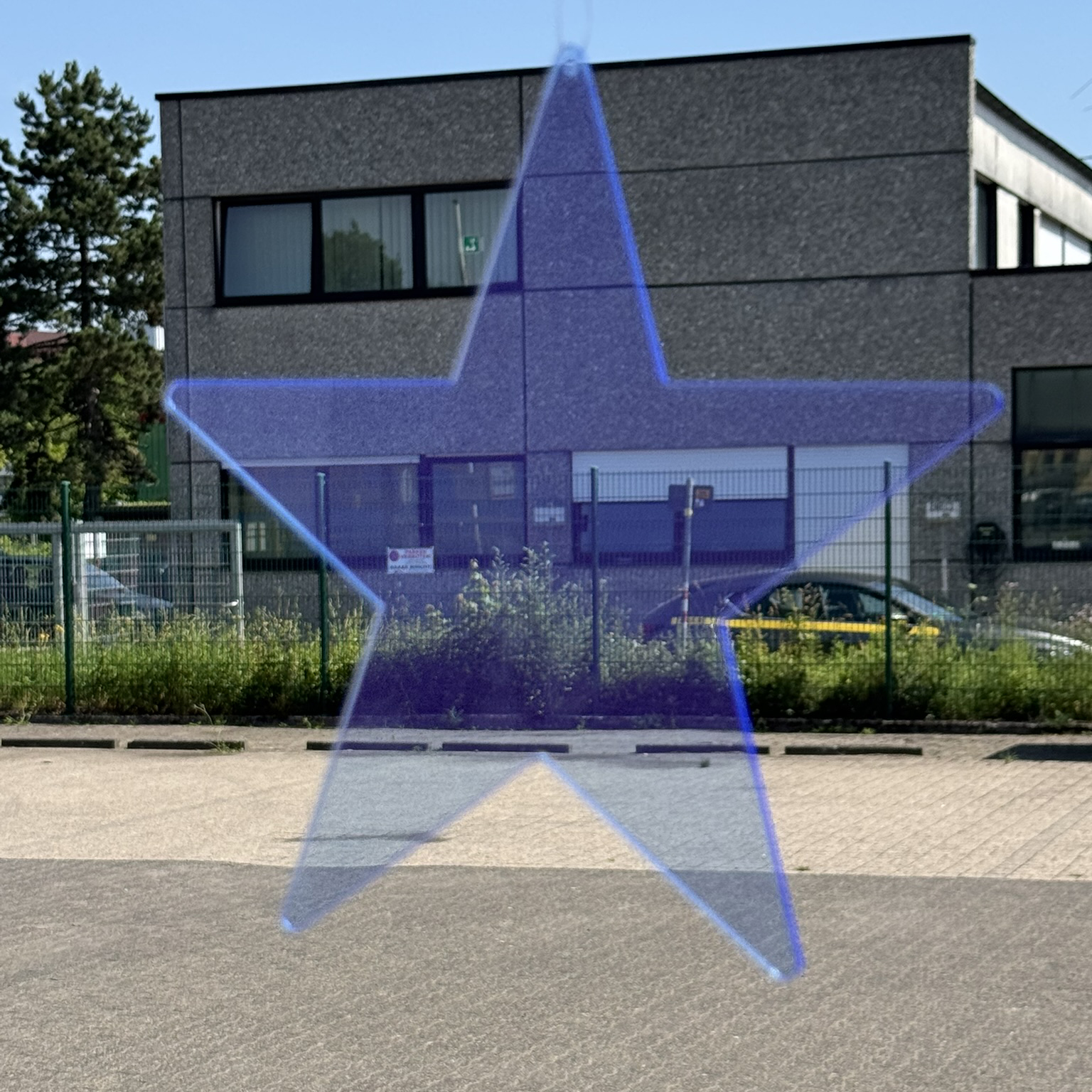 Acryl Stern groß Neon blau