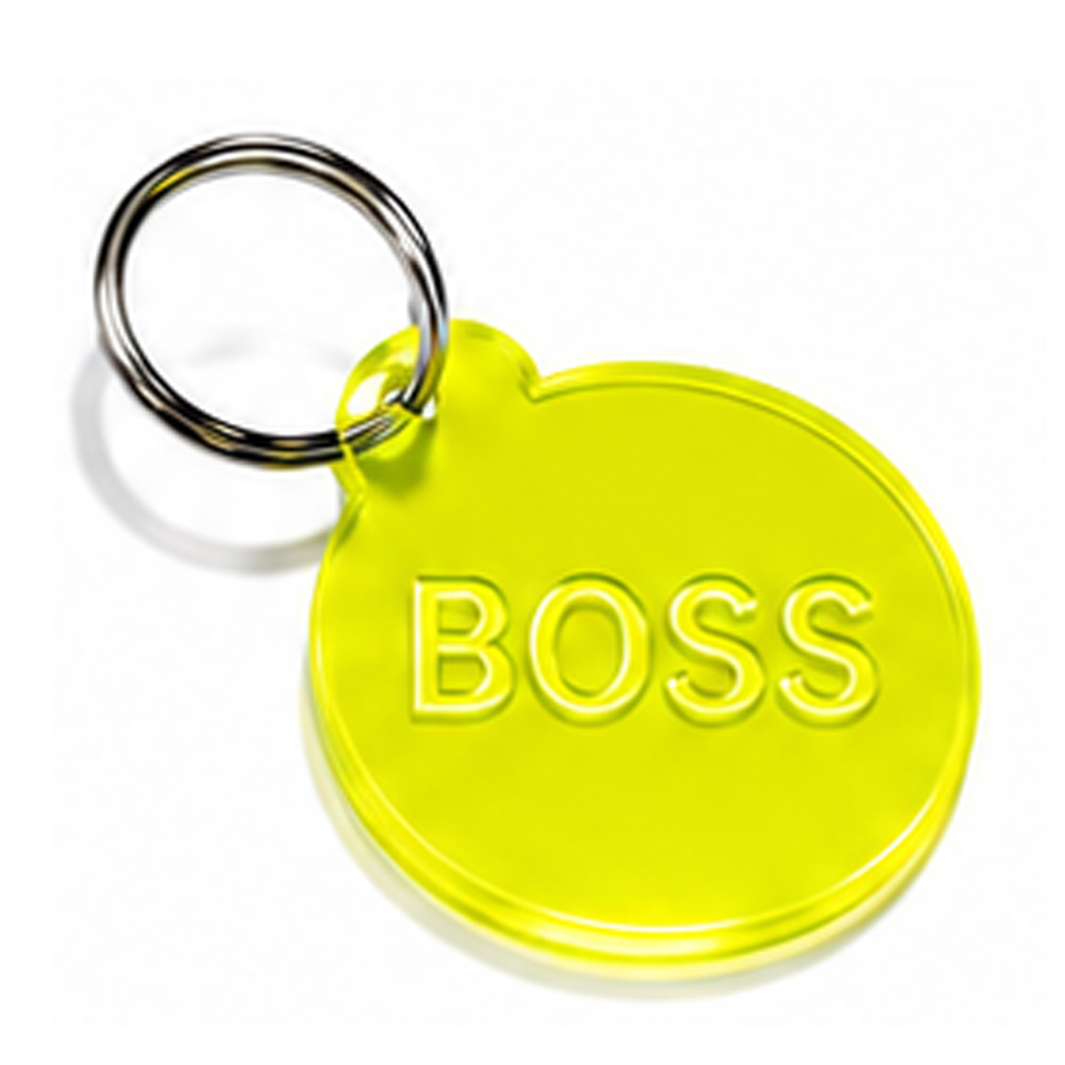 Schlüsselanhänger BOSS Neon gelb  