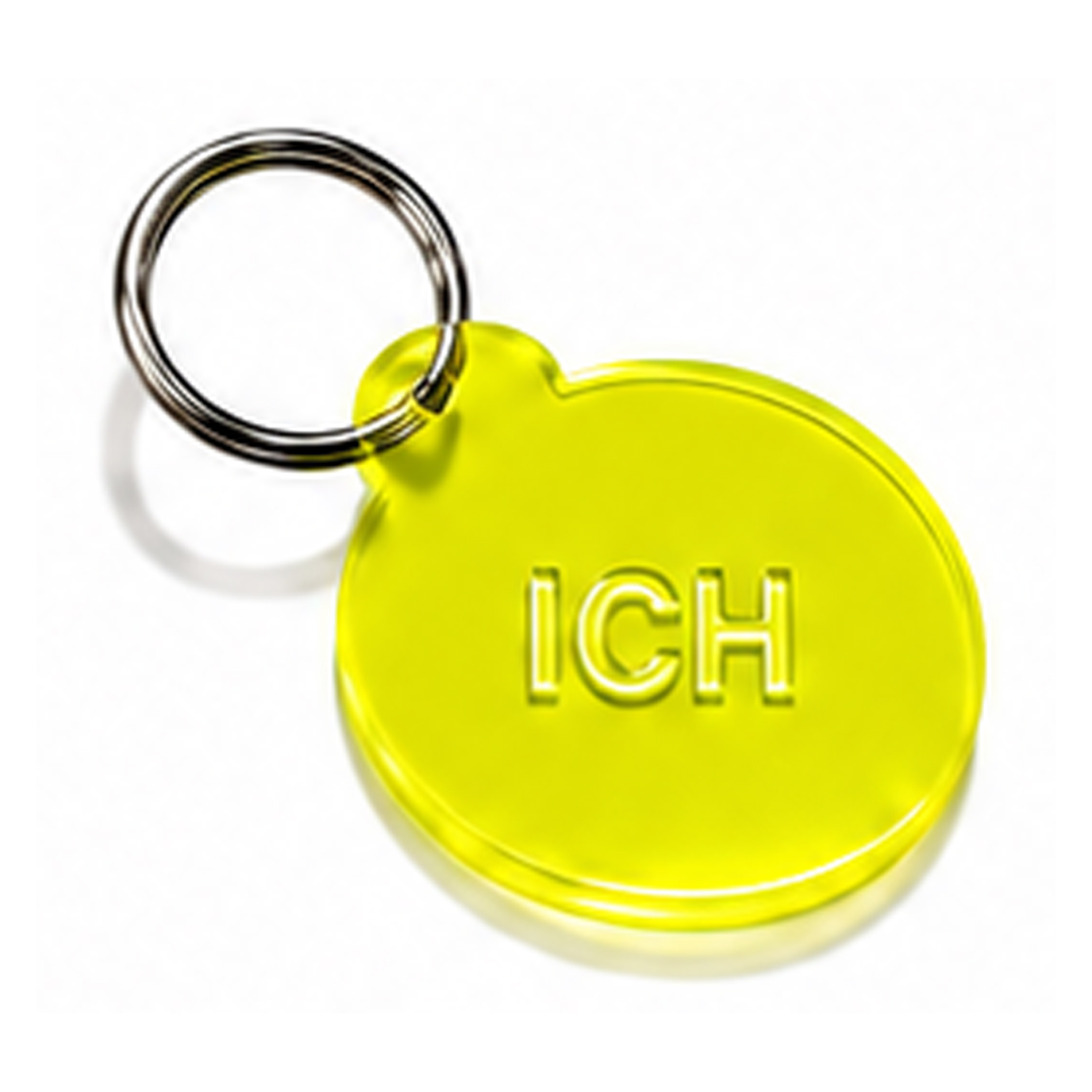 Schlüsselanhänger ICH Neon gelb   