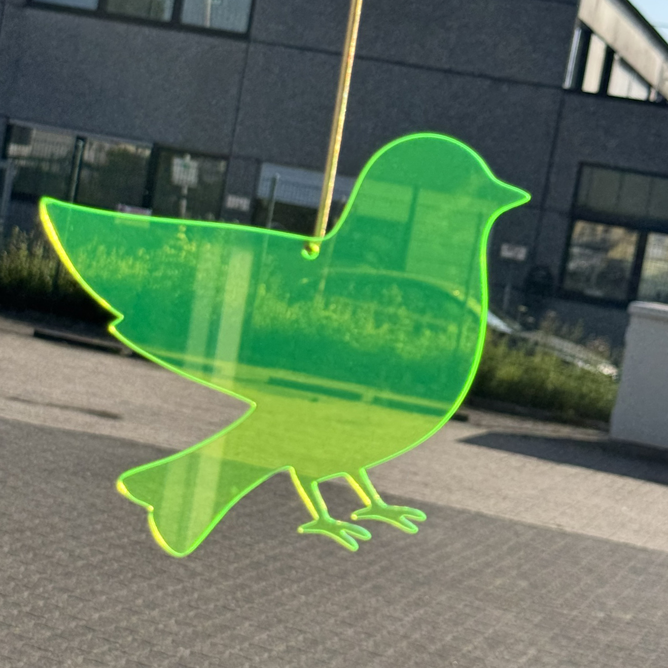 Acryl Vogel Neon gelb