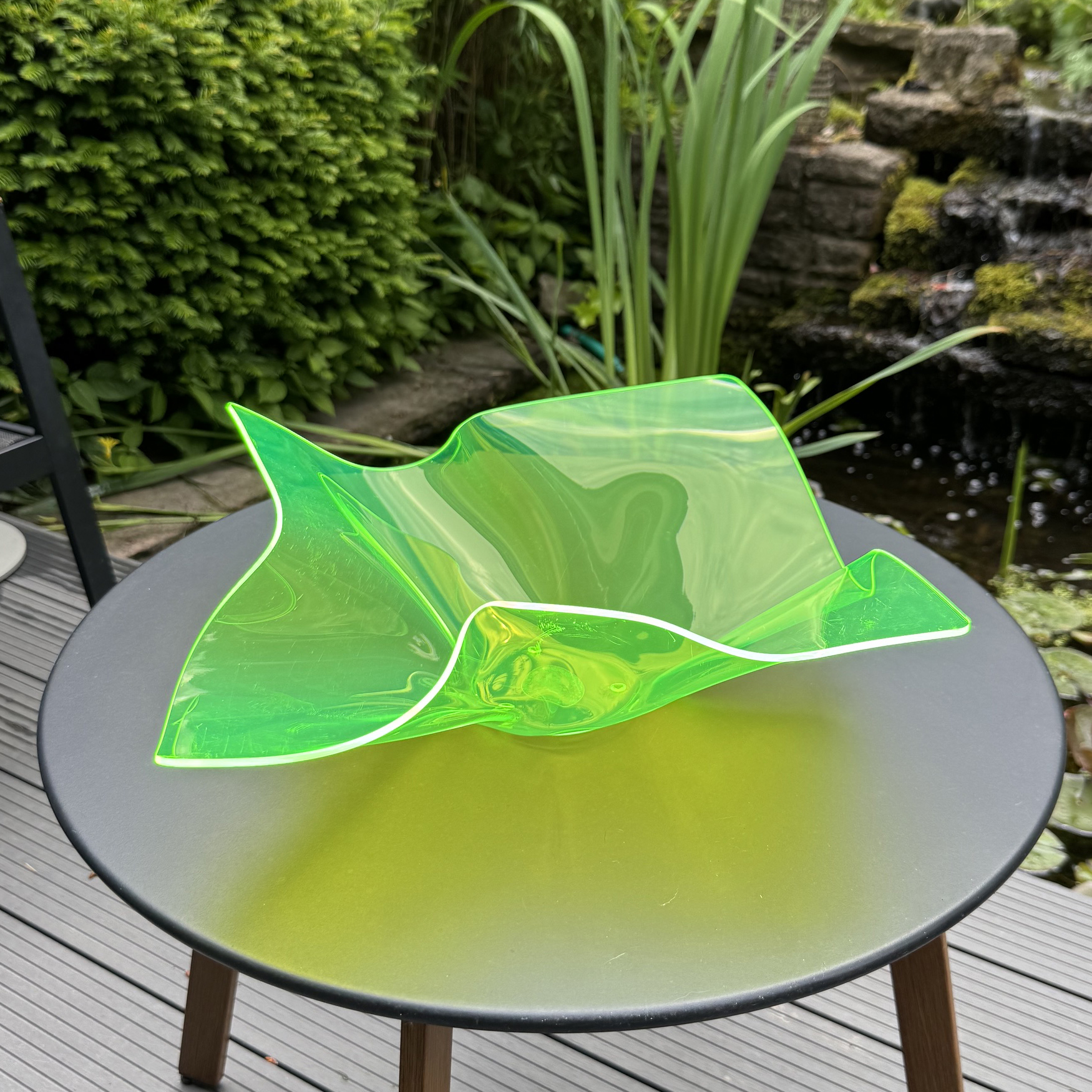 Acryl Schale Neon gelb groß