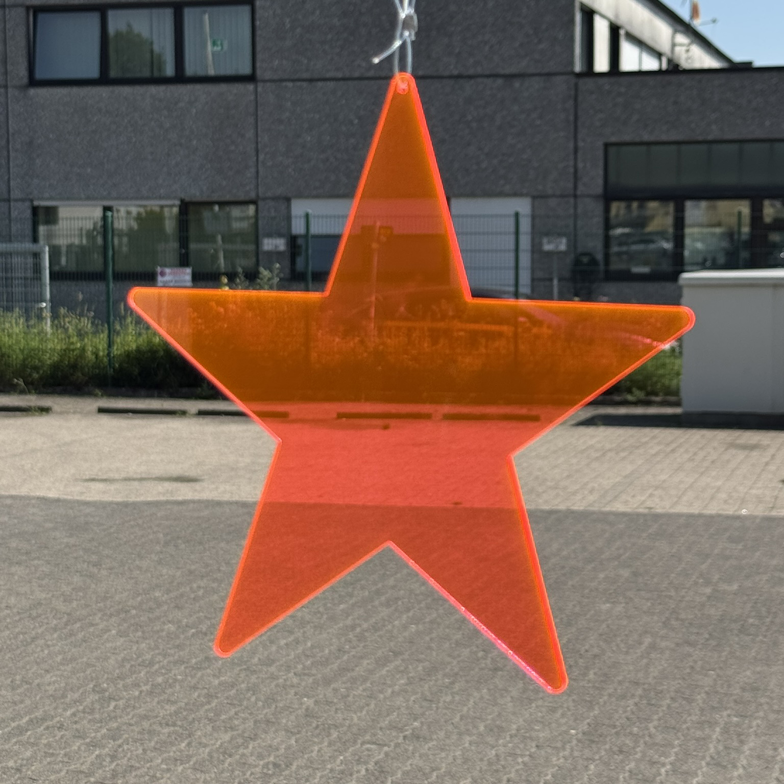 Acryl Stern groß Neon orange