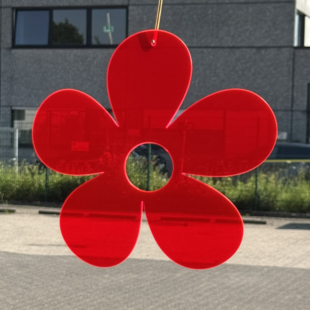 Acryl Blume groß Neon rot