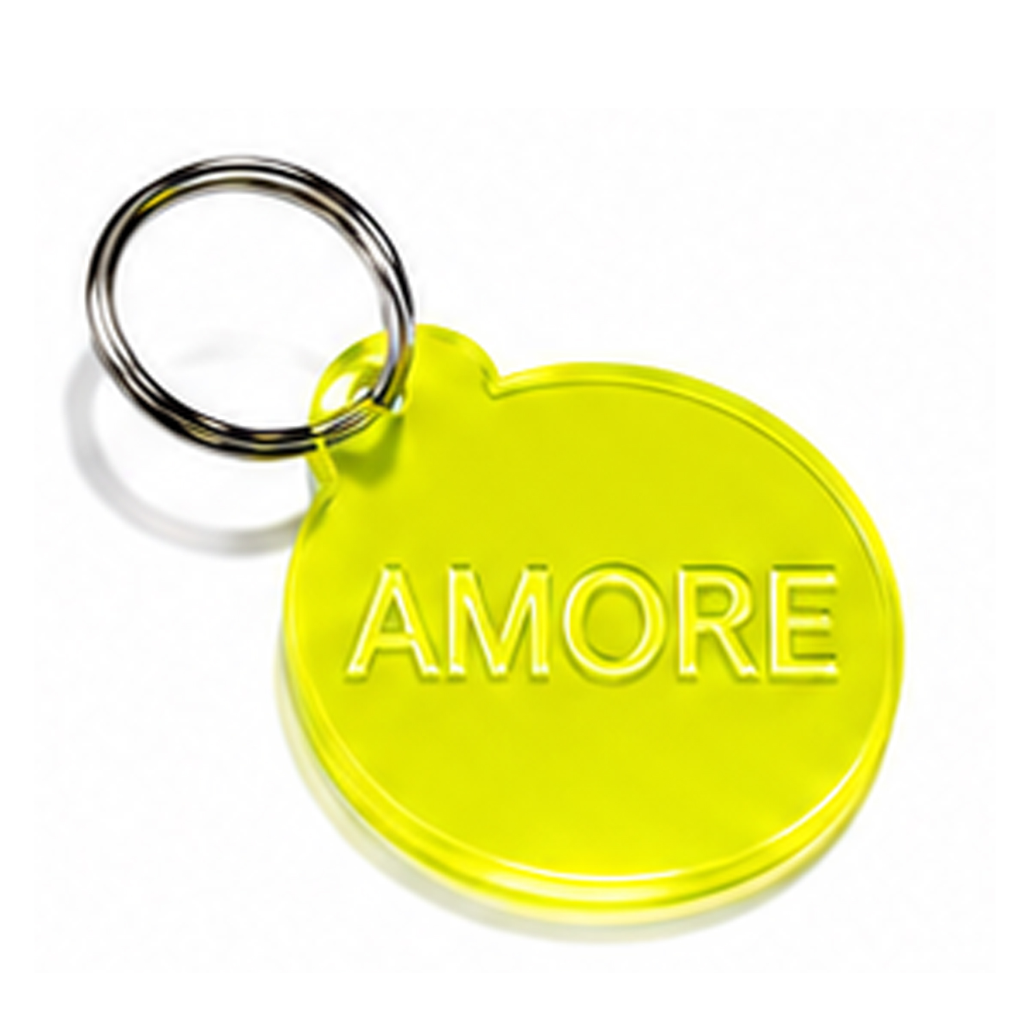 Schlüsselanhänger AMORE Neon gelb