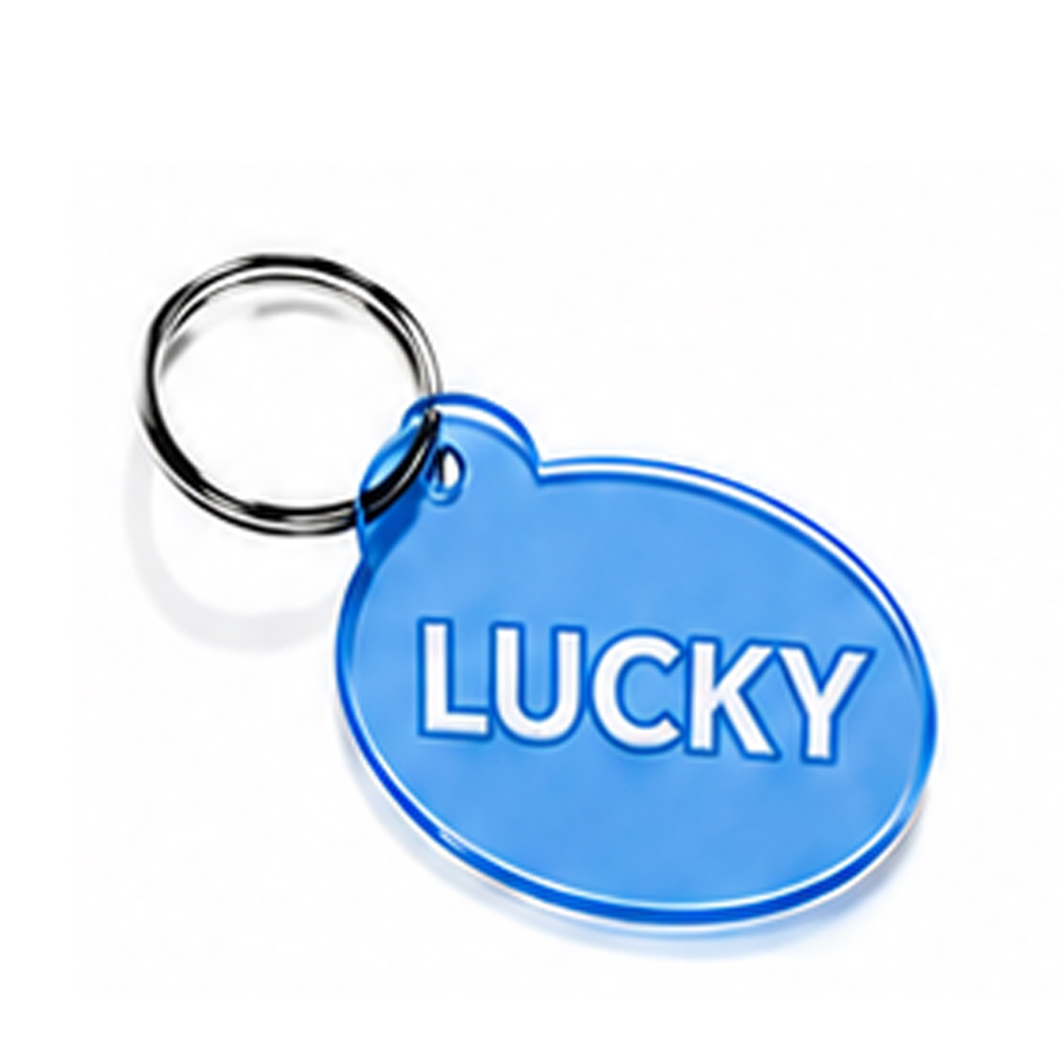 Schlüsselanhänger LUCKY Neon blau   