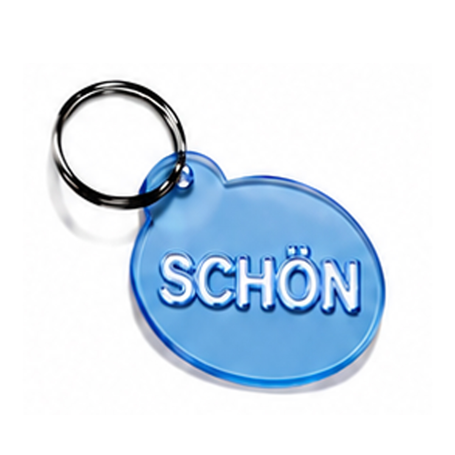 Schlüsselanhänger SCHÖN Neon blau 