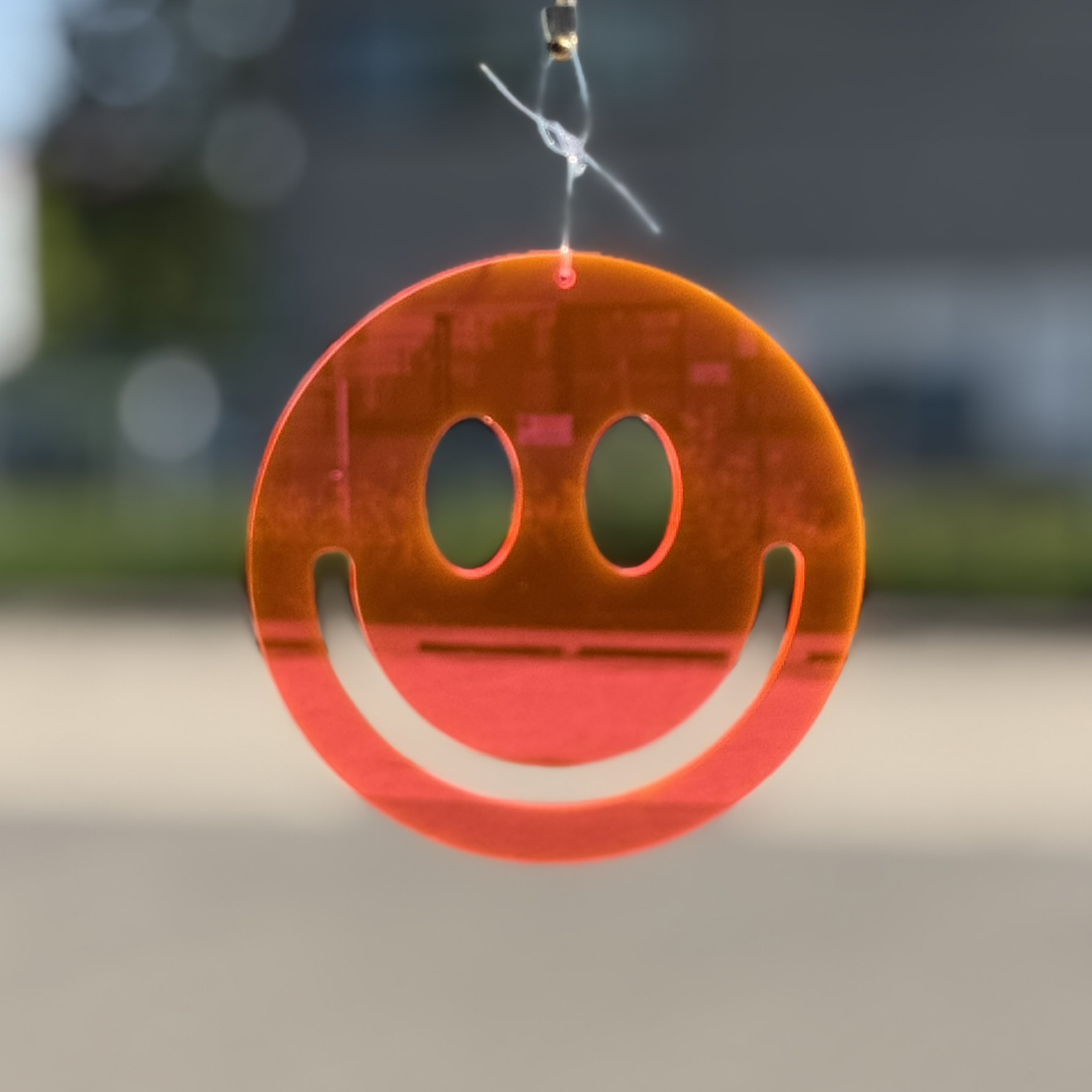 Acryl Smiley klein Neon orange