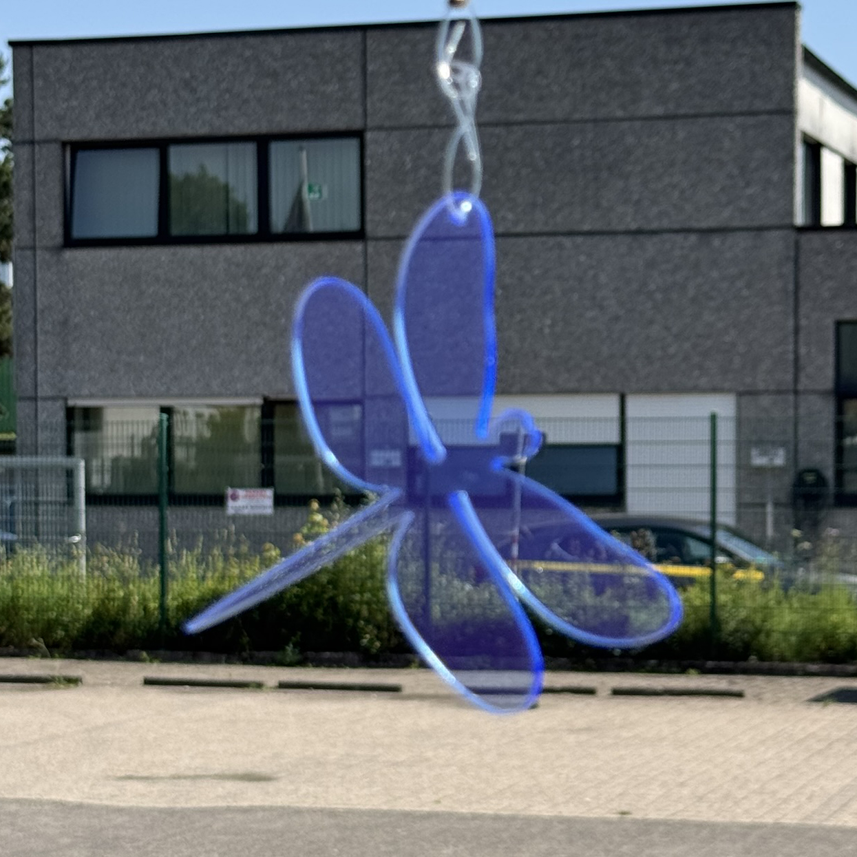Acryl Libelle groß Neon blau