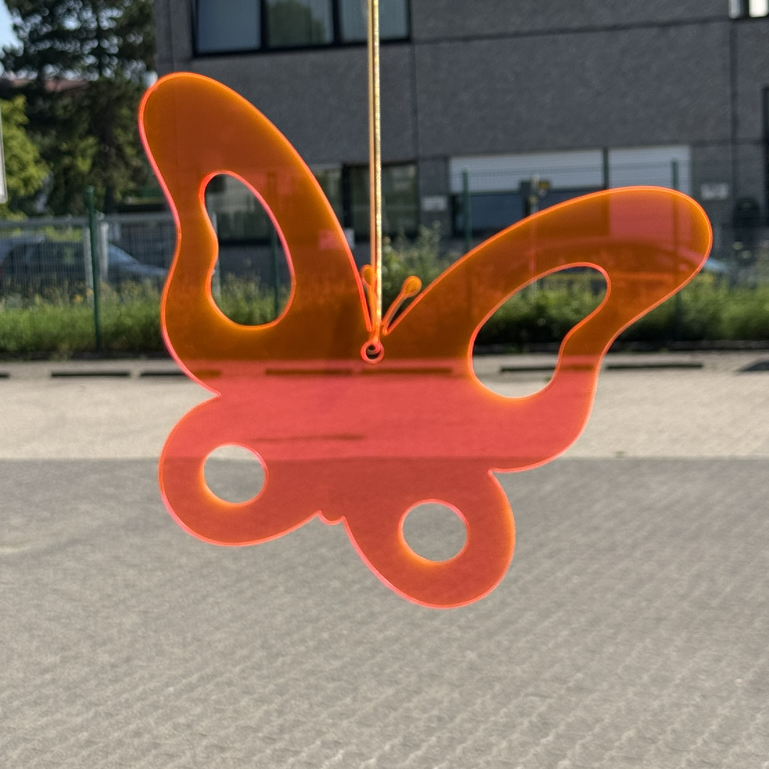 Acryl Schmetterling Neon orange