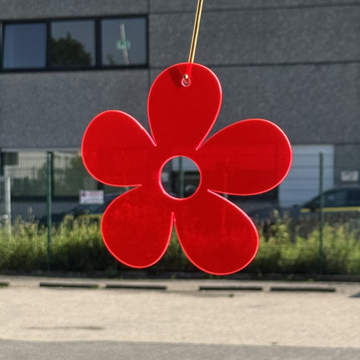 Acryl Blume klein Neon rot