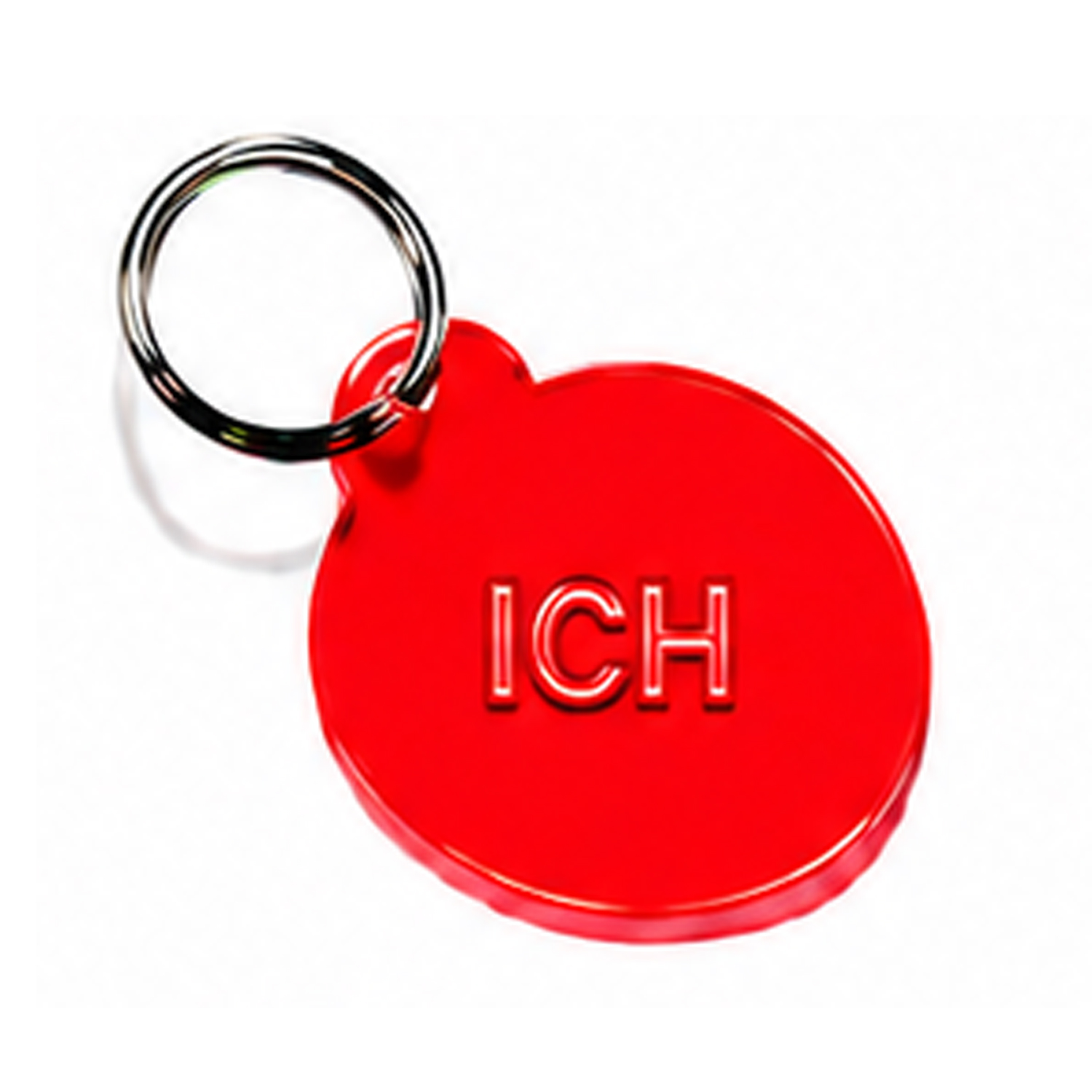 Schlüsselanhänger ICH Neon rot