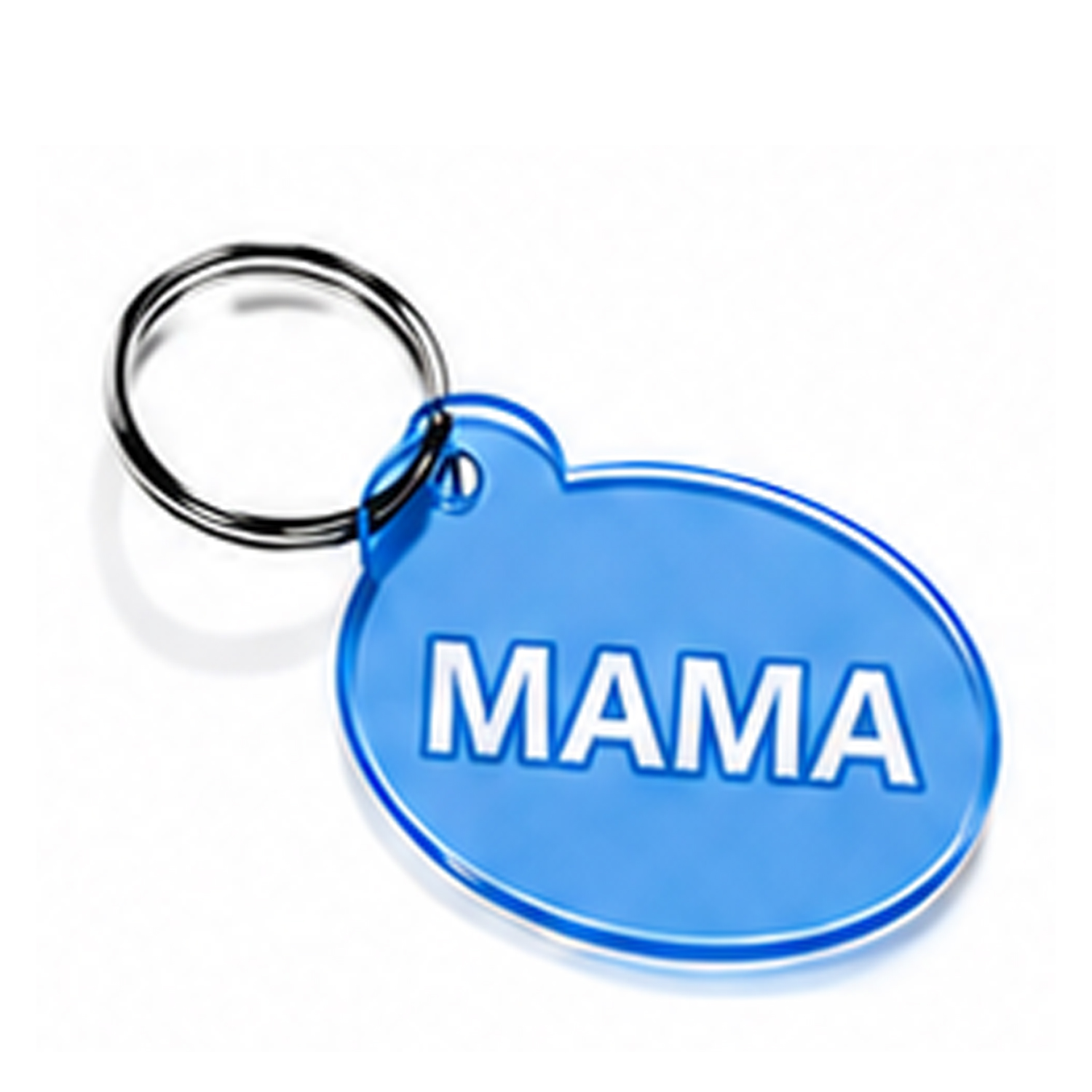 Schlüsselanhänger MAMA Neon blau  