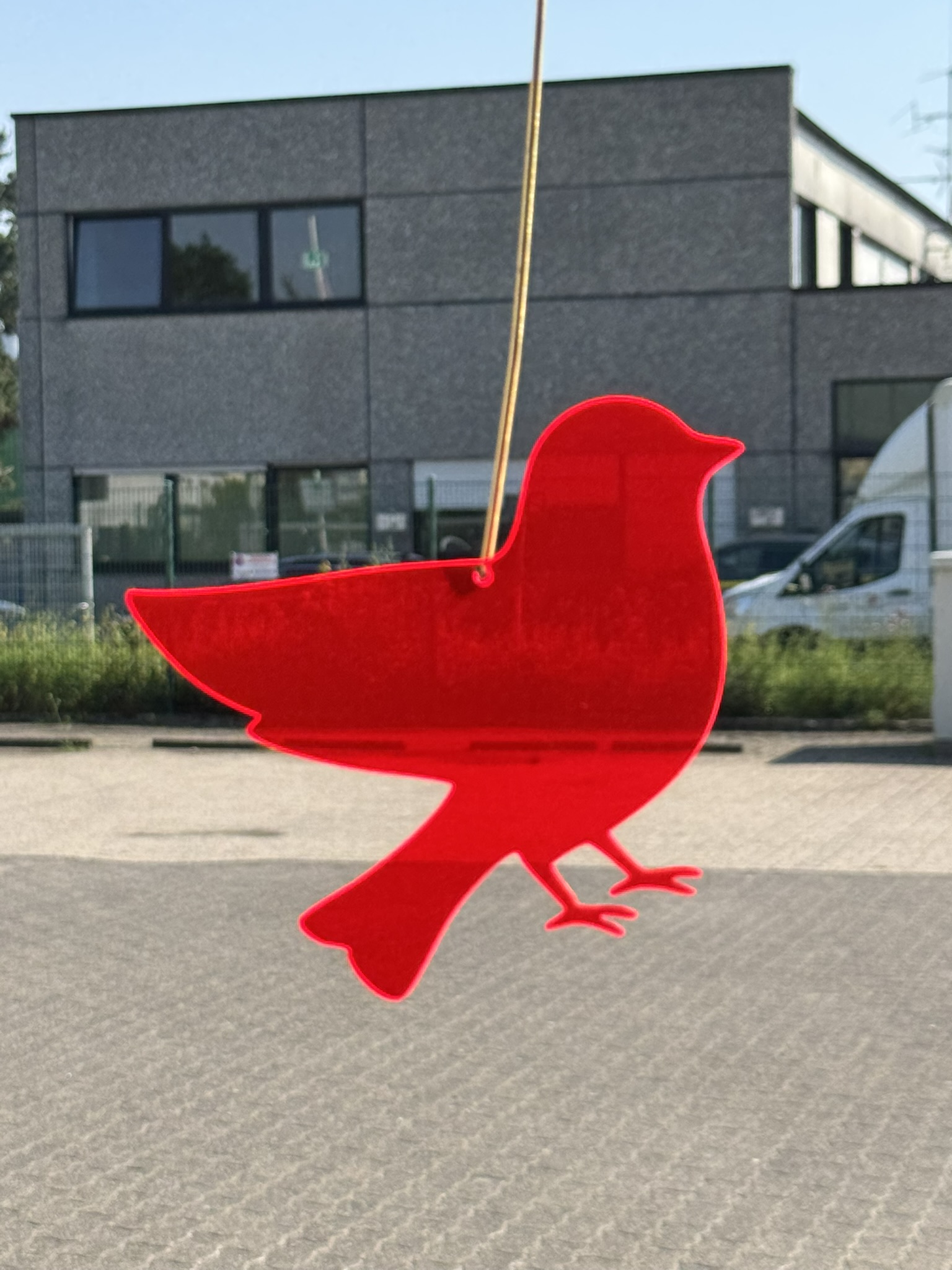 Acryl Vogel Neon rot