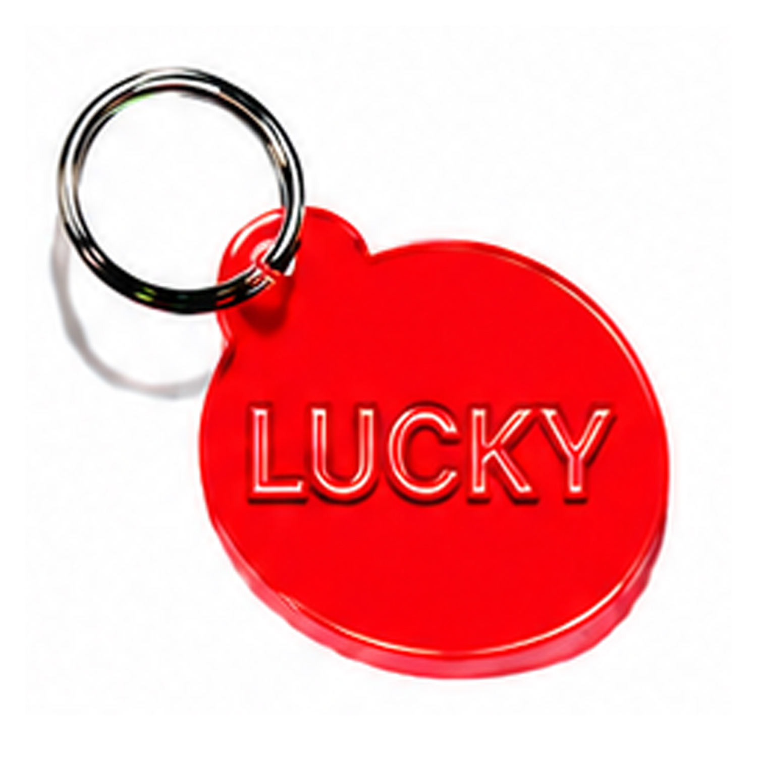 Schlüsselanhänger LUCKY Neon rot