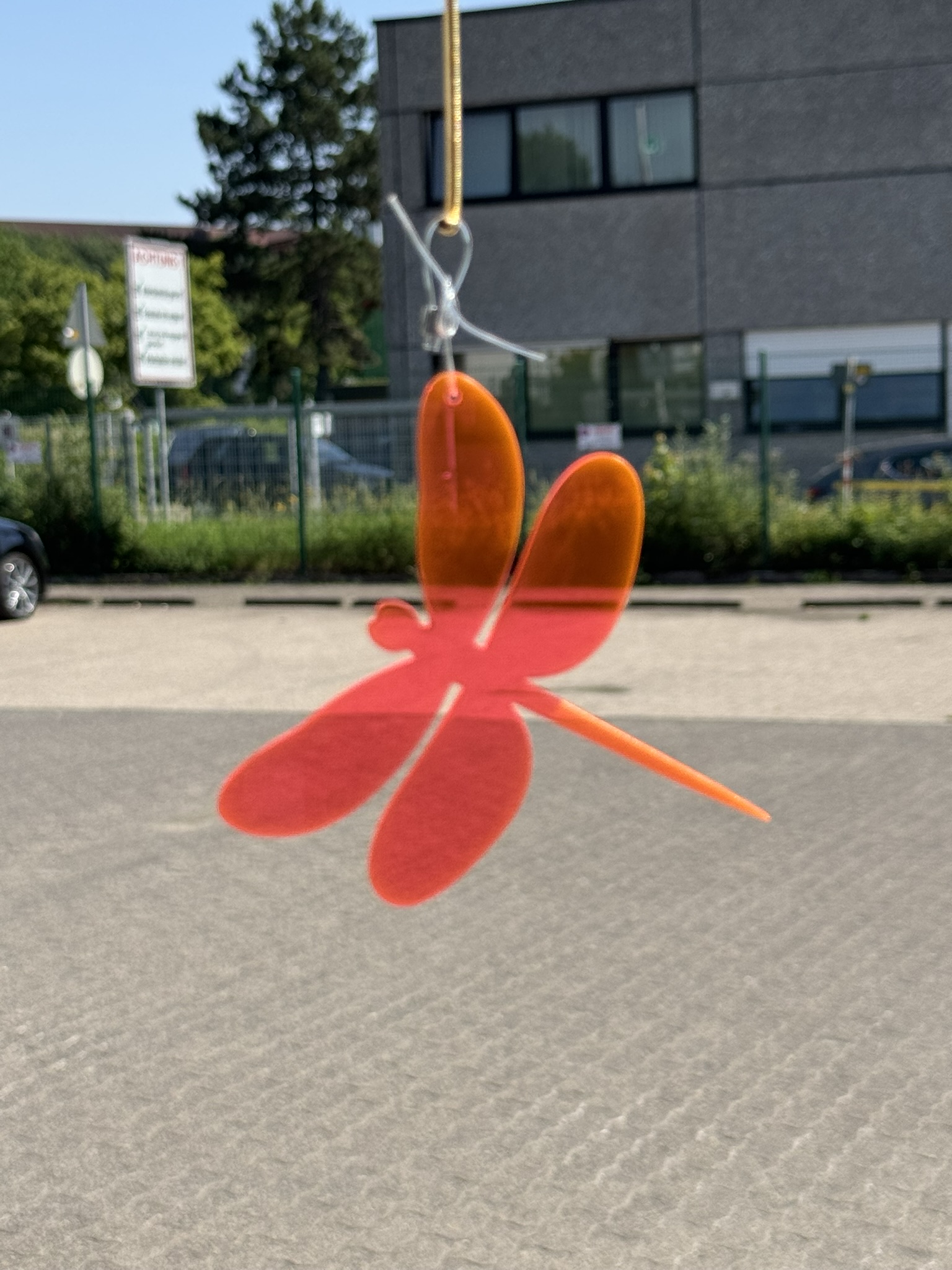 Acryl Libelle klein Neon orange