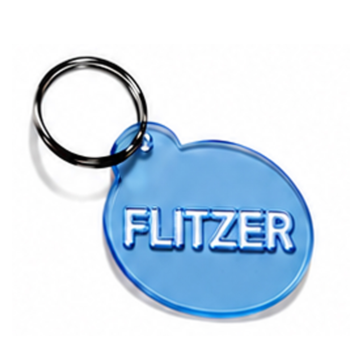 Schlüsselanhänger FLITZER Neon blau   