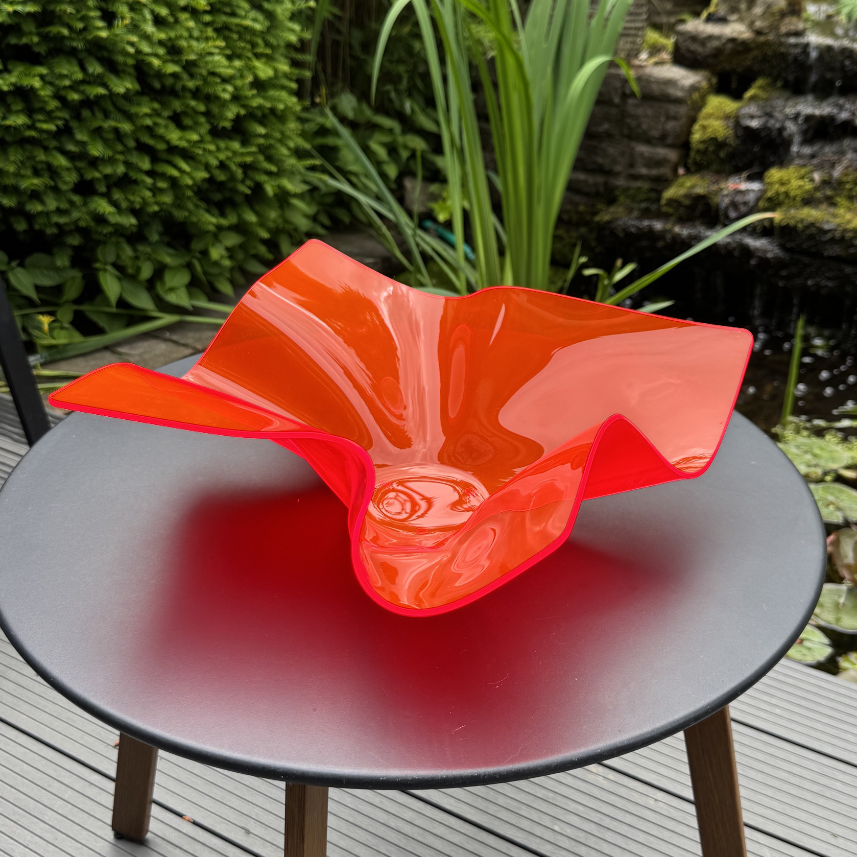 Acryl Schale Neon rot groß