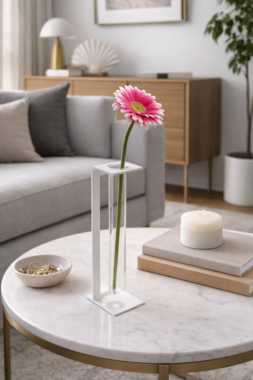 Acryl Vase Neon weiss