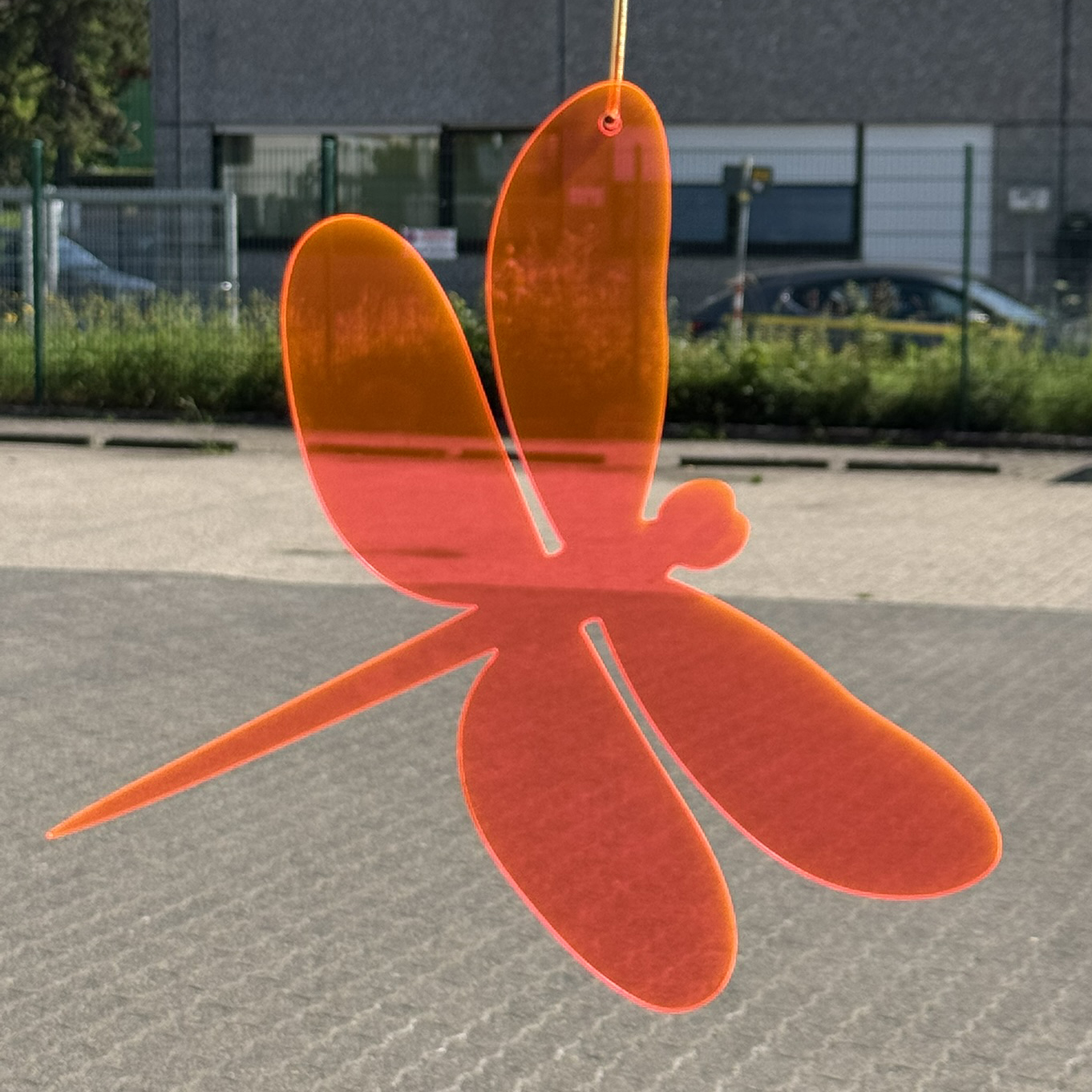 Acryl Libelle groß Neon orange