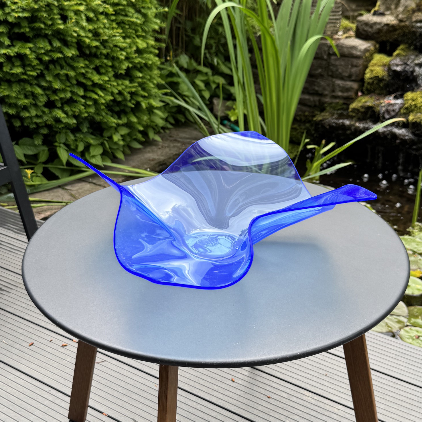 Acryl Schale Neon blau groß