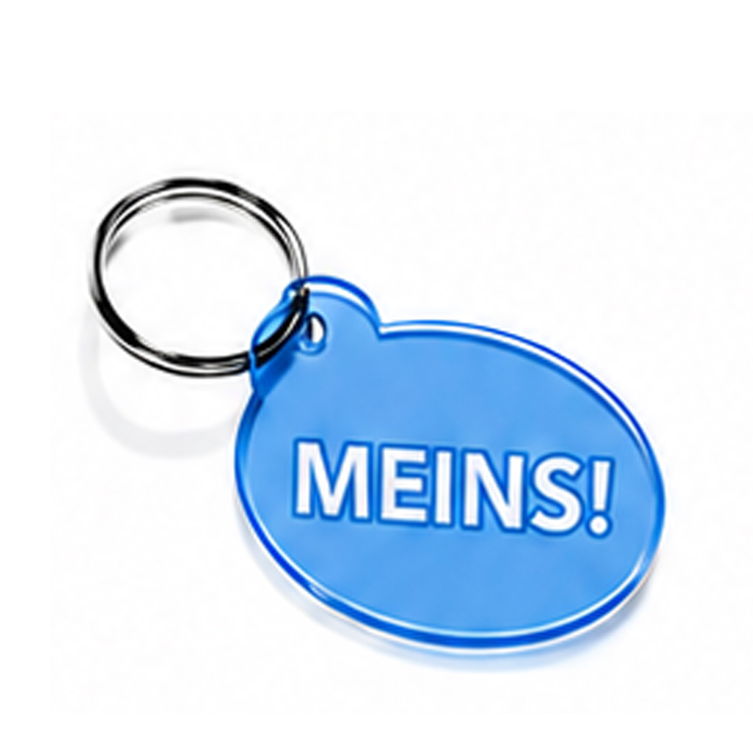 Schlüsselanhänger MEINS! Neon blau  