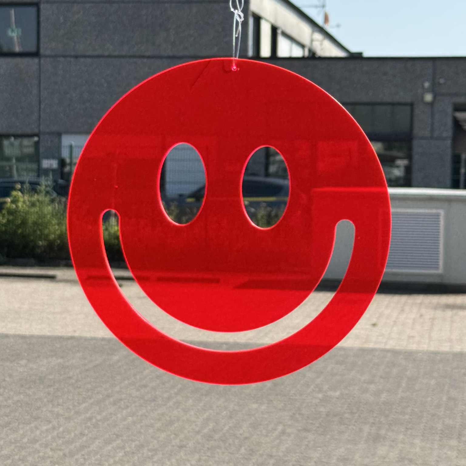 Acryl Smiley groß Neon rot