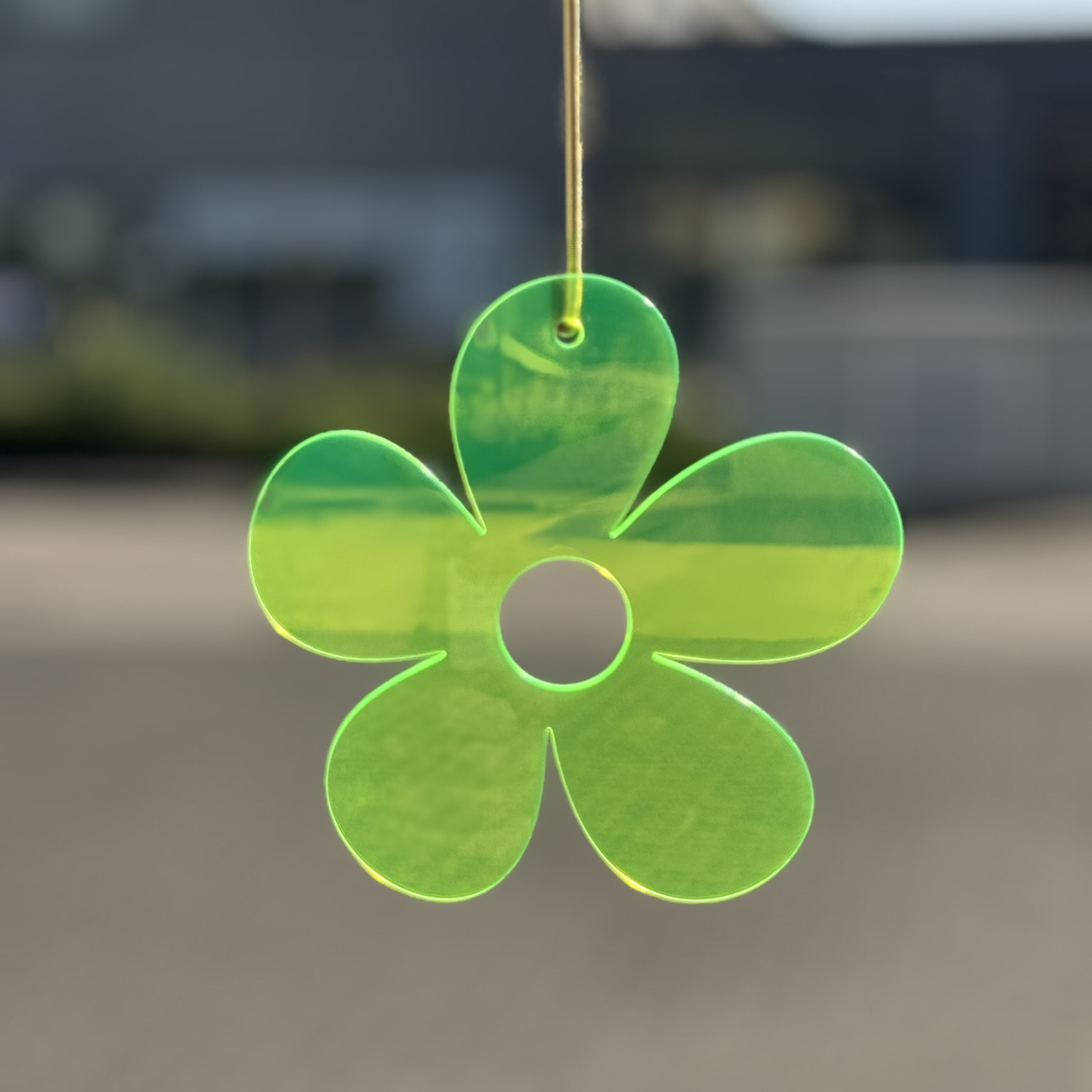 Acryl Blume klein Neon gelb