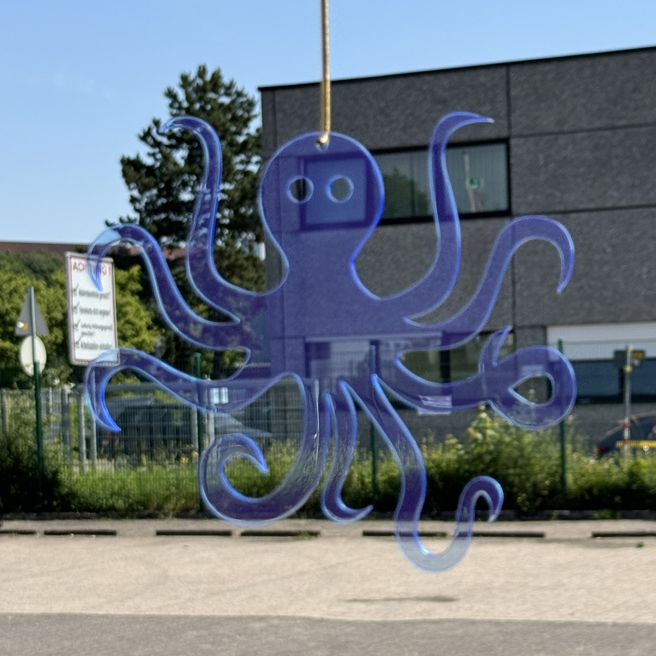 Acryl Krake Neon blau