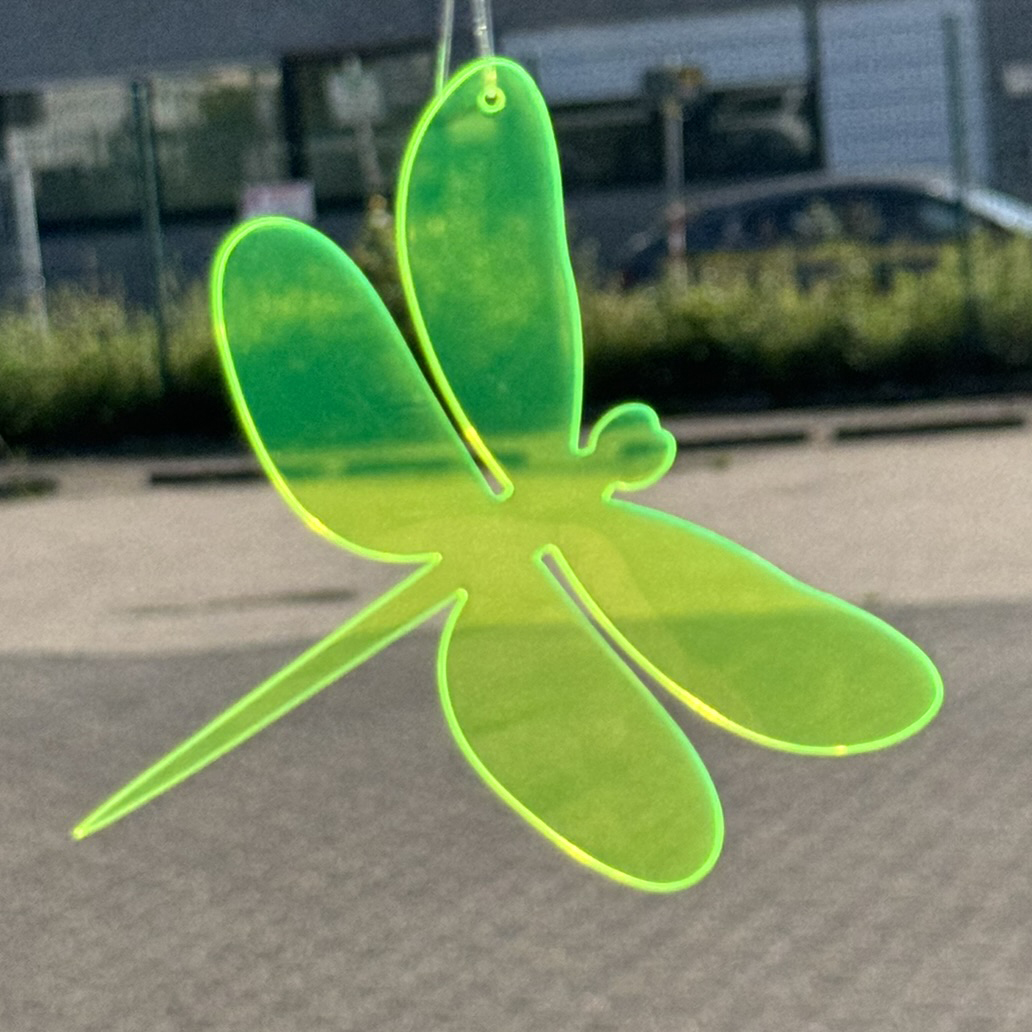 Acryl Libelle groß Neon gelb
