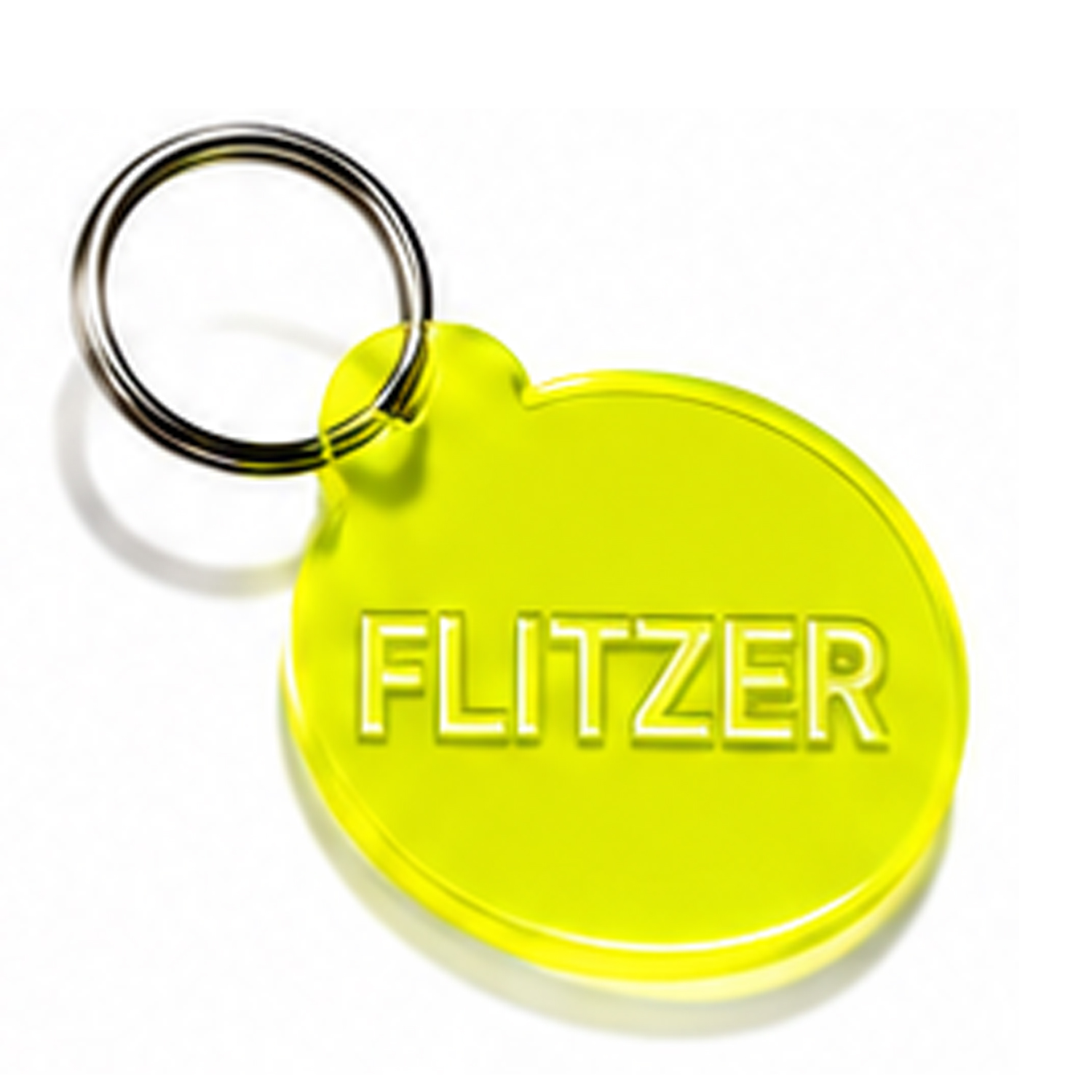 Schlüsselanhänger FLITZER Neon Gelb   